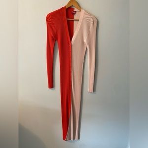 STAUD 2 color button up midi dress
